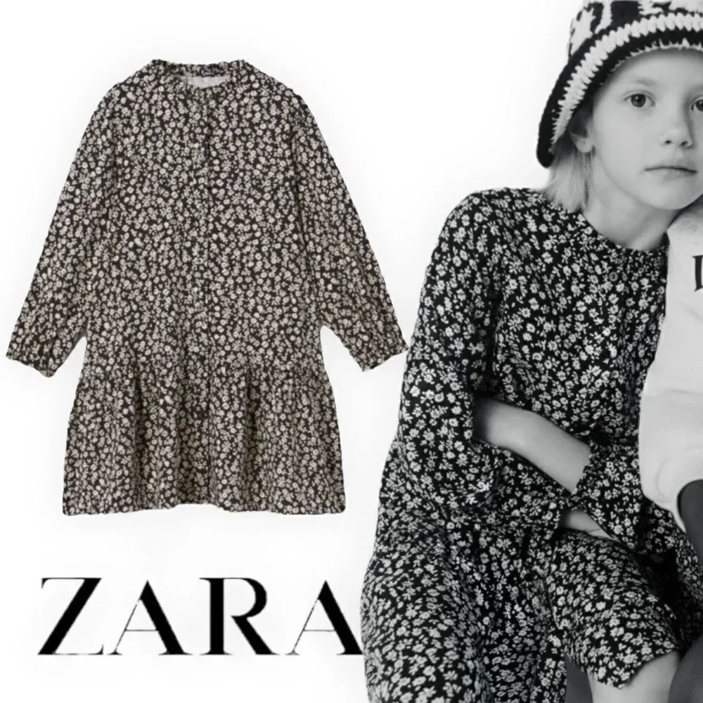 ZARA Kids | Black | FLORAL SHIRTDRESS